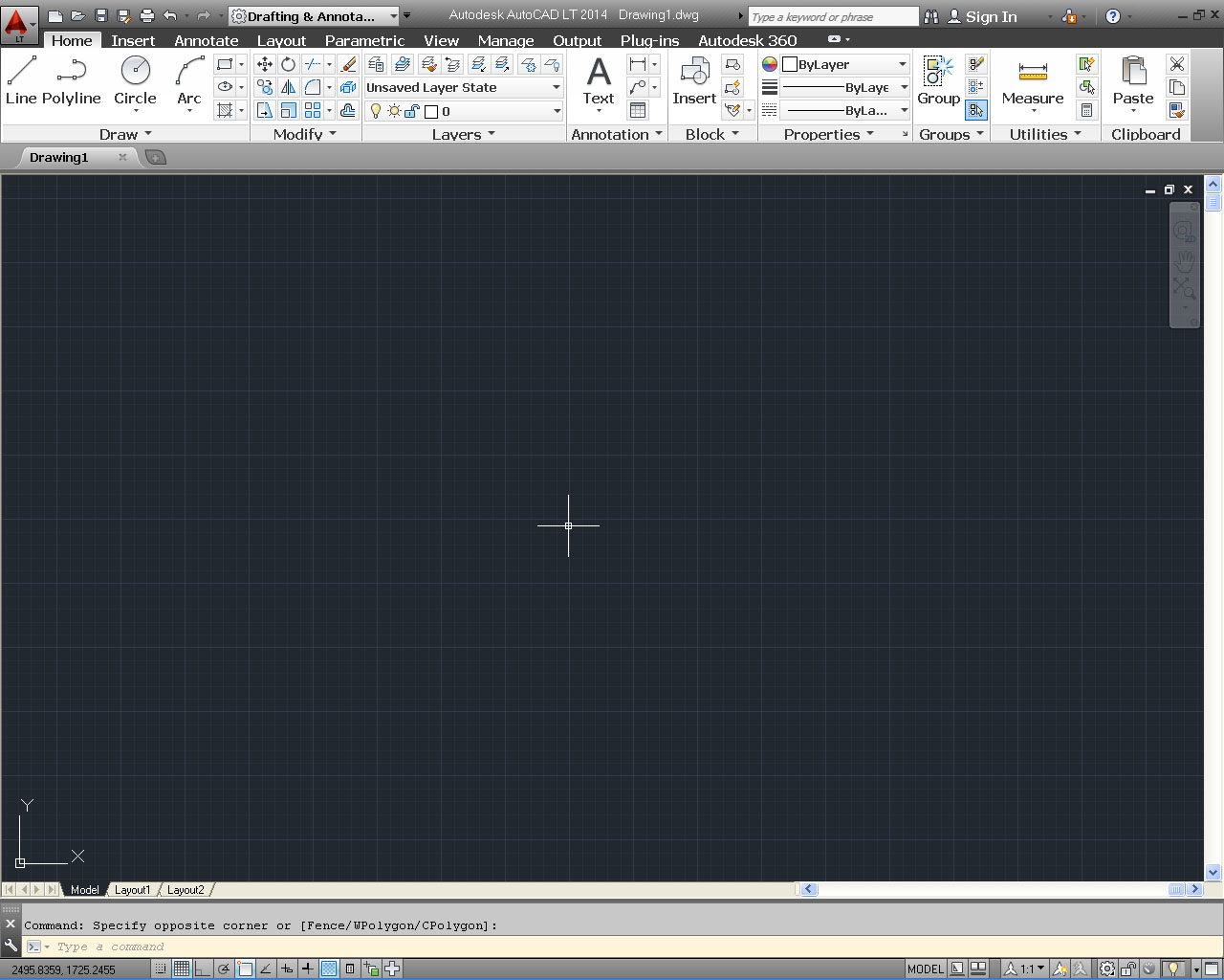 autocad 2014 drafting workspace