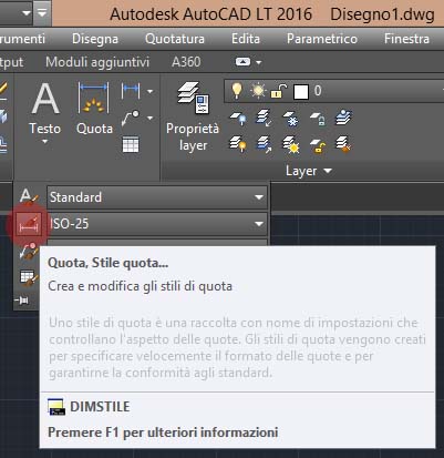 dimension style toolbar