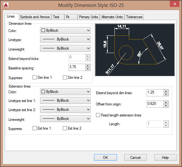 modify dimension style